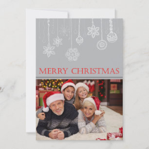 Anpassningsbar God jul Tre familjefoton Julkort