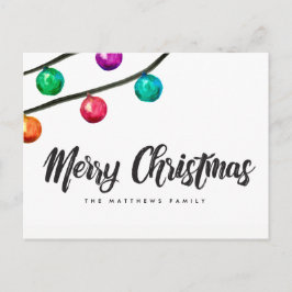 Anpassningsbar God jul vattenfärgsornament Helg Vykort
