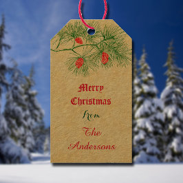 Anpassningsbar God jul Vintage Grönt  Gräs Gift Mä Presentetikett