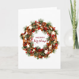 Anpassningsbar GOD JUL WREATH SEASON'S HÄLSNING Helgkort