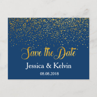 Anpassningsbar Gold Foil Confetti Gold Foil - Spar Meddelande Vykort