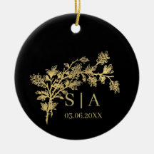 Anpassningsbar Gold Foil Luxury Botanical Monogram