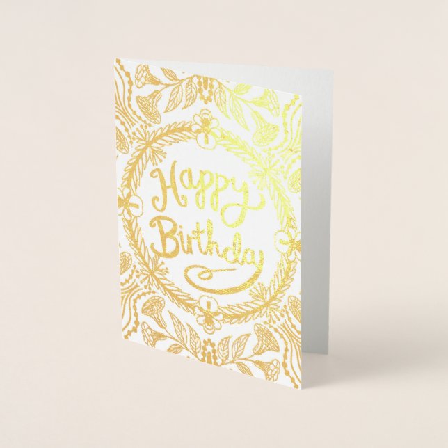 Anpassningsbar Golden Child Birthday Card med foto Folierat Kort (Framsida)