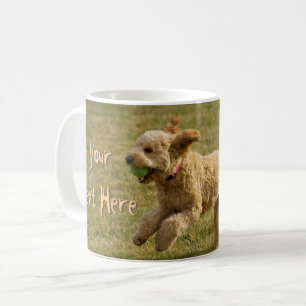 Anpassningsbar Golden Doodle Hund Foto Kaffemugg