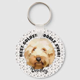 Anpassningsbar Golden Doodle Keychain Personalize Nyckelring