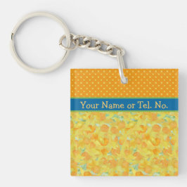 Anpassningsbar Golden Gult Daffodils Keychain