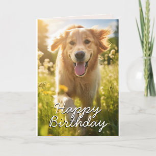 Anpassningsbar Golden Retriever Birthday Card Tack Kort