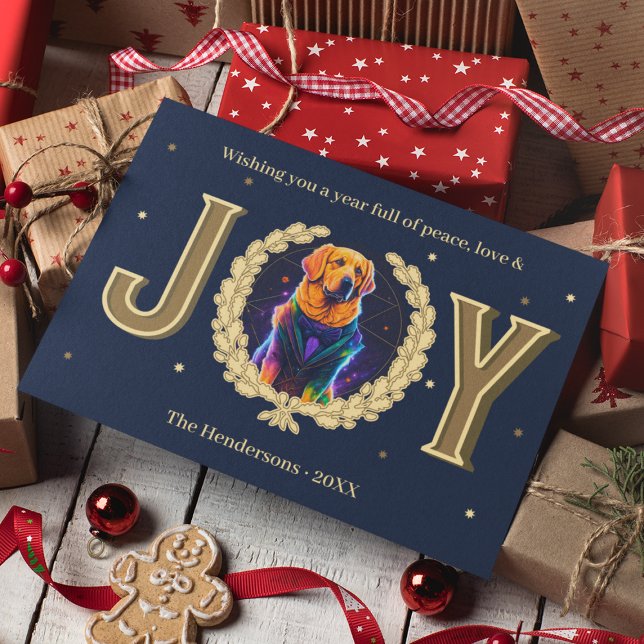 Anpassningsbar Golden Retriever Hund Joy jul Julkort (Custom Golden Retriever Dog Joy Christmas Holiday Card
)