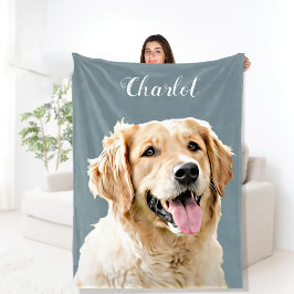 Anpassningsbar Golden Retriever Hund Personlig Rit Fleecefilt