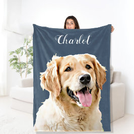 Anpassningsbar Golden Retriever Hund Personlig Rit Fleecefilt