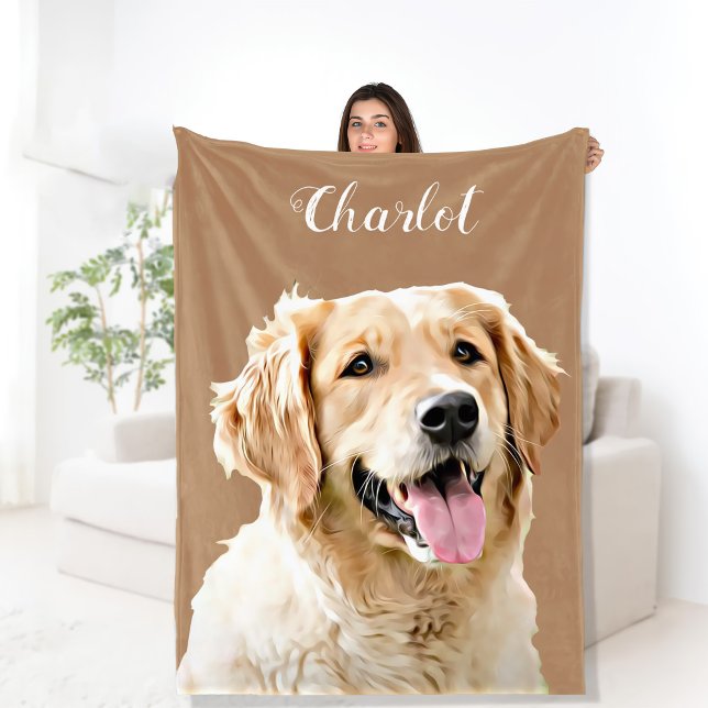 Anpassningsbar Golden Retriever Hund Personlig Rit Fleecefilt (Skapare uppladdad)