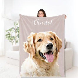 Anpassningsbar Golden Retriever Hund Personlig Rit Fleecefilt