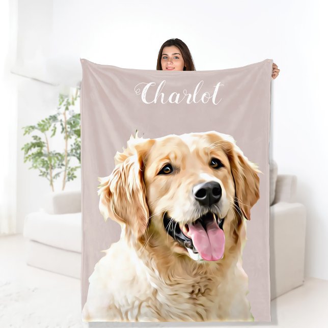 Anpassningsbar Golden Retriever Hund Personlig Rit Fleecefilt (Skapare uppladdad)