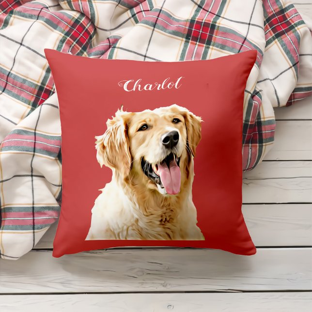 Anpassningsbar Golden Retriever Hund Personlig Rit Kudde (Skapare uppladdad)