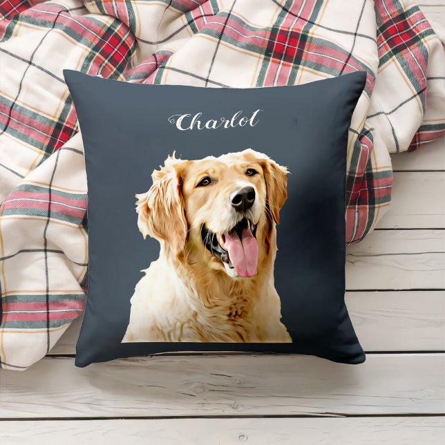 Anpassningsbar Golden Retriever Hund Personlig Rit Kudde (Skapare uppladdad)