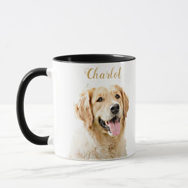 Anpassningsbar Golden Retriever Hund Personlig Rit Mugg (Vänster)