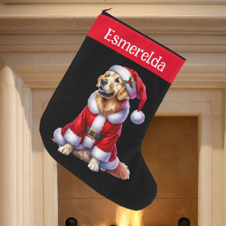 Anpassningsbar Golden Retriever-Julpaketet Stor Julstrumpa