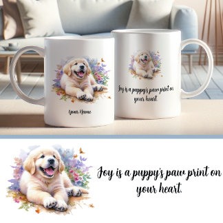 Anpassningsbar Golden Retriever Mugg med citat