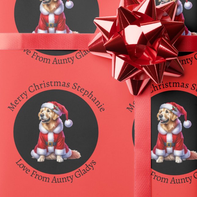 Anpassningsbar Golden Retriever Red jul Presentpapper (Skapare uppladdad)