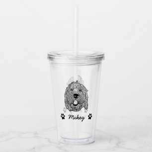 Anpassningsbar Goldendoodle Hund Personlig Tecknin Take Away Mugg
