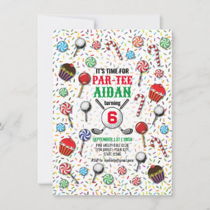 Anpassningsbar Golf Birthday Par-Tee Design Inbjudningar