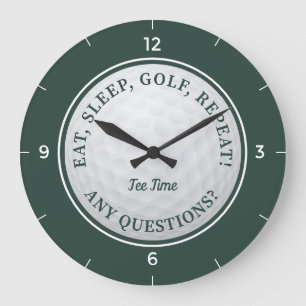 Anpassningsbar Golf Boll Sports Funny Golfer Quote Stor Klocka