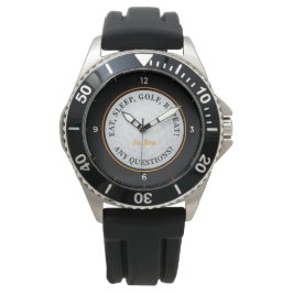 Anpassningsbar Golf Boll Sports Golfer Quote Black Armbandsur