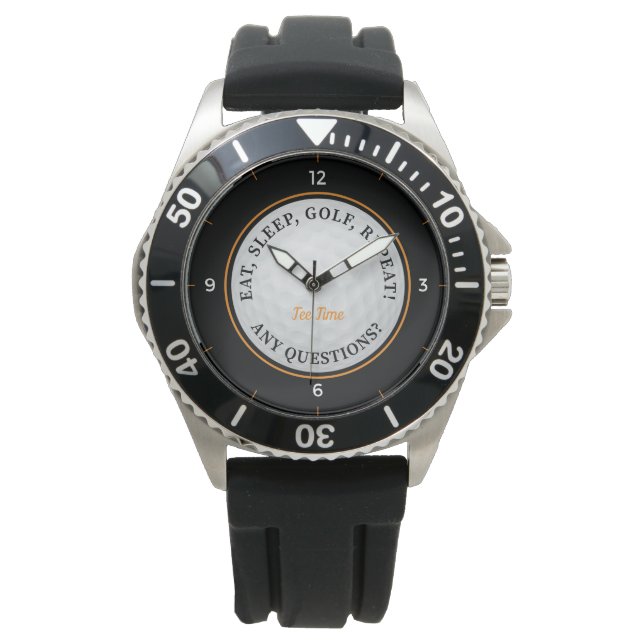 Anpassningsbar Golf Boll Sports Golfer Quote Black Armbandsur (Framsida)