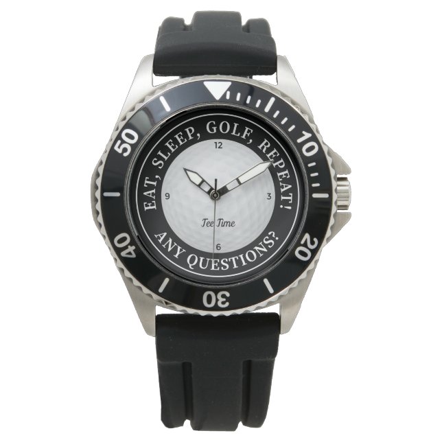 Anpassningsbar Golf Boll Sports Golfer Quote Black Armbandsur (Framsida)