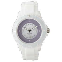 Anpassningsbar Golf Boll Sports Golfer Quote Lila Armbandsur
