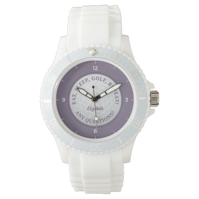 Anpassningsbar Golf Boll Sports Golfer Quote Lila  Armbandsur (Framsida)