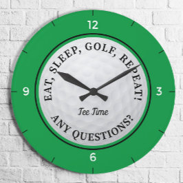 Anpassningsbar Golf Boll Sports Quote Golfer Grönt Stor Klocka