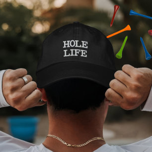 Anpassningsbar Golf Hål Life Gift för spelare Broderad Keps