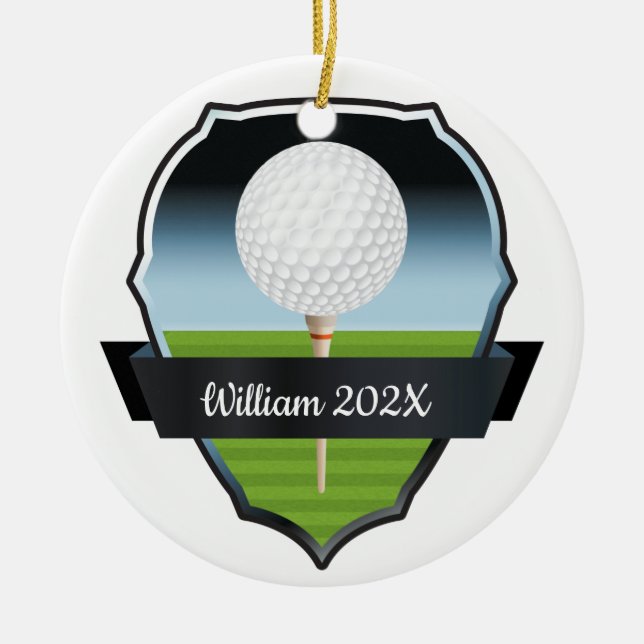 Anpassningsbar Golf Julgran Julgransprydnad Keramik (Framsidan)