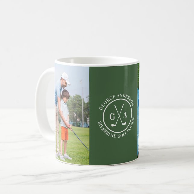 Anpassningsbar Golf Klubb Logotyp Personlig Monogr Kaffemugg (Framsida vänster)