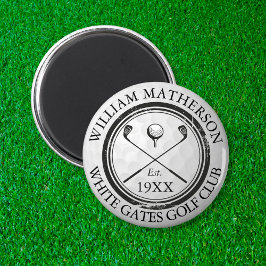 Anpassningsbar Golf Klubb Namn Golf Boll Frimärke Magnet