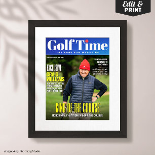 Anpassningsbar Golf Magazine Cover, Roligt Gift fo Poster