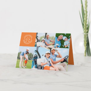 Anpassningsbar Golf Multi Photo Monogram Fars dag Kort