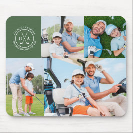 Anpassningsbar Golf Multi Photo Monogram Fars dag Musmatta