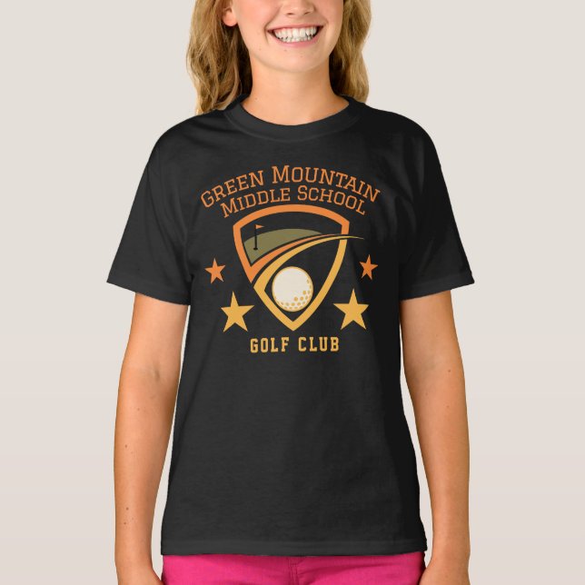 Anpassningsbar Golf School Klubb League Namn Numbe T Shirt (Framsida)