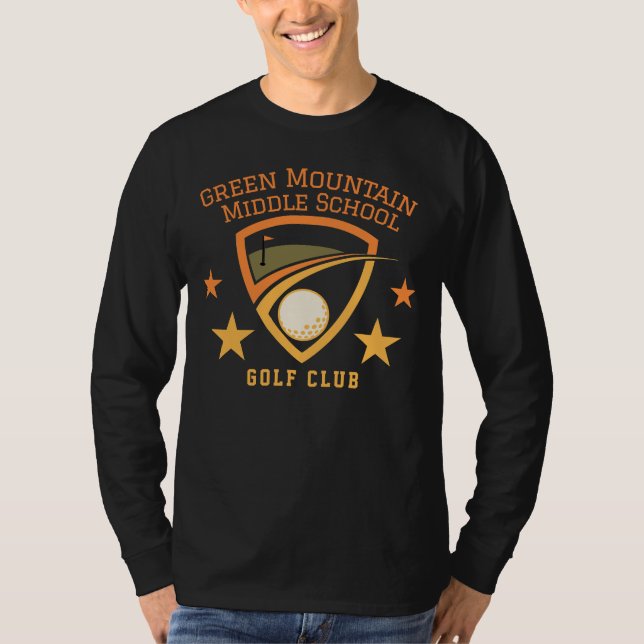Anpassningsbar Golf School Klubb League Namn Numbe T Shirt (Framsida)