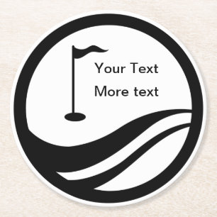 Anpassningsbar Golf Theme Logotyp drink Coasters Underlägg Papper Rund