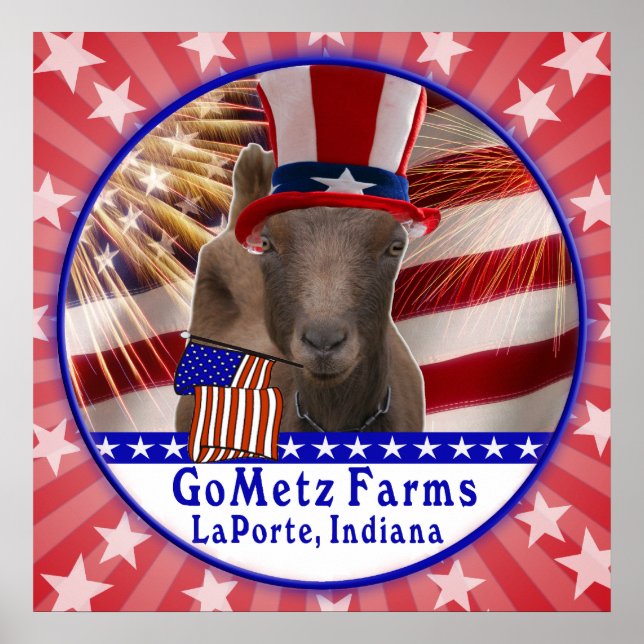 ANPASSNINGSBAR GOMETZ FARMS PATRIOTIC GOAT POSTER (Framsidan)