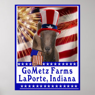 ANPASSNINGSBAR GOMETZ FARMS PATRIOTIC GOAT POSTER