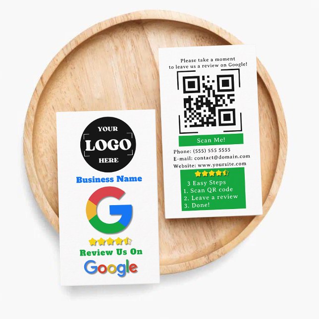 Anpassningsbar Google Review Business Logotyp QR-k Visitkort (Skapare uppladdad)