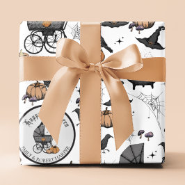Anpassningsbar Goth Baby Carriage Halloween Presentpapper