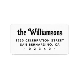 Anpassningsbar Gothic Retro Typography Family Namn Adressetikett