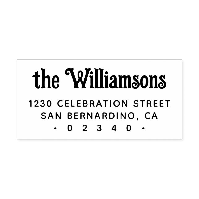 Anpassningsbar Gothic Retro Typography Family Namn Självfärgande Stämpel (Design)