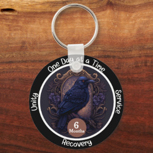 Anpassningsbar Gothic Sobriety Milestone Gift Nyckelring