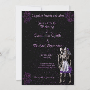 Anpassningsbar Gothic violet bröllop Inbjudningar